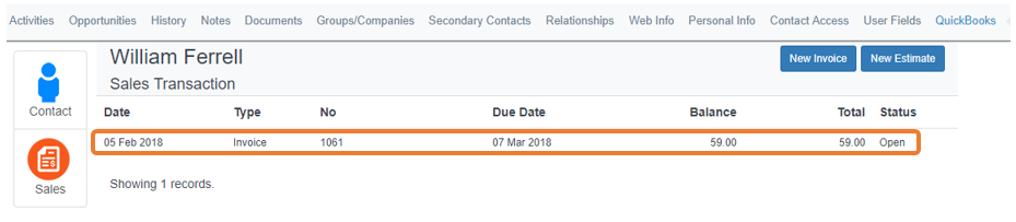 QBO Print Select Invoice